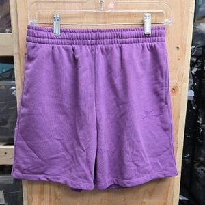 LazyPants Size M Purple High Waisted Sweat Shorts